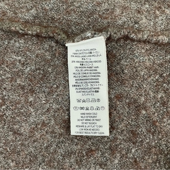 Free People Open Waterfall Cardigan Wool Angora Taupe Large - Picture 11 of 14